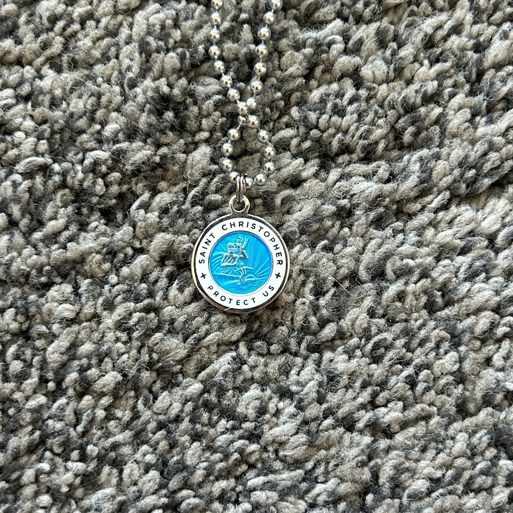 Aqua/white Get Back medium necklace. Brand new.